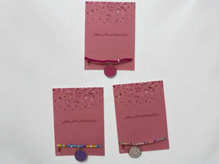 Pink Card Favor with Bracelet (Heart or Star) 5 Pink Card Favor with Bracelet (Heart or Star) - Image 5